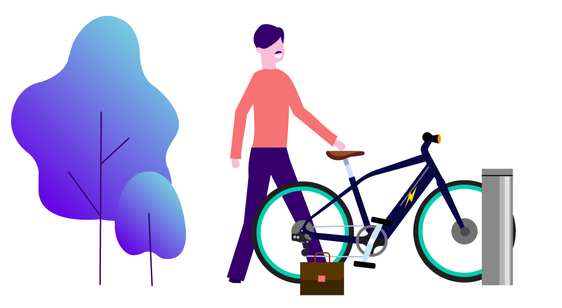 Business electric bike illustration