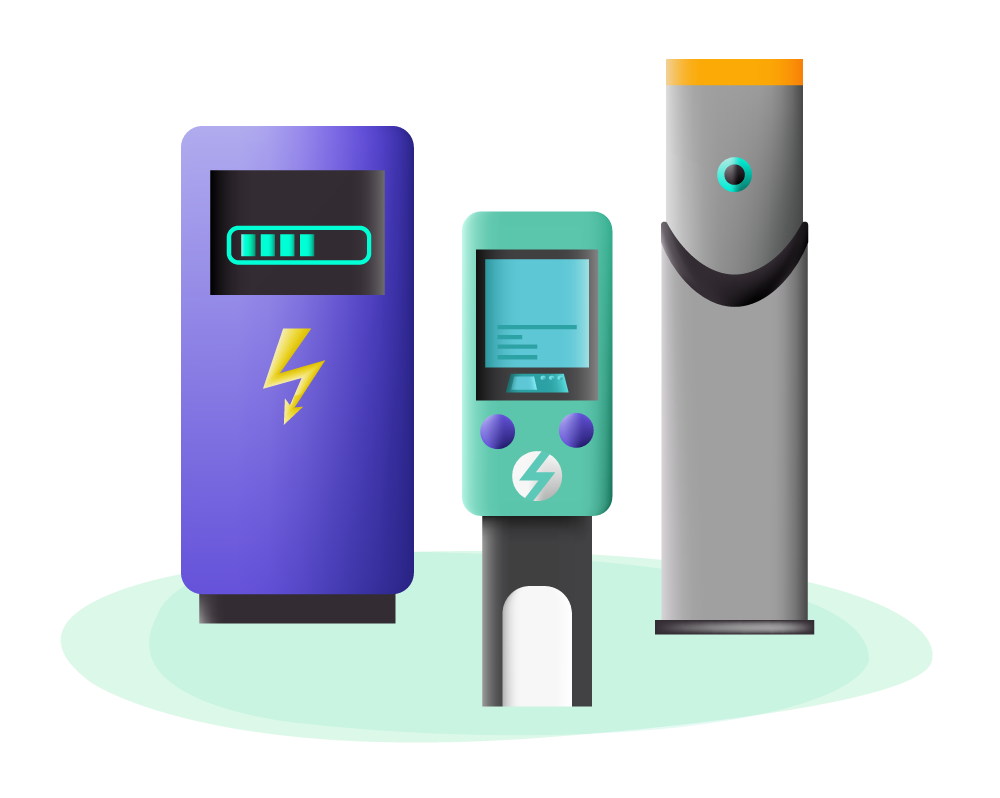 Illustration de bornes de recharge électrique