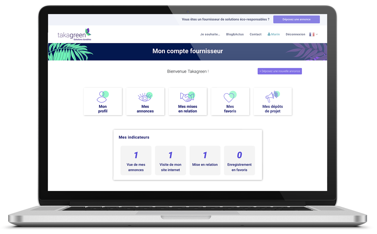 Tableau de bord Takagreen
