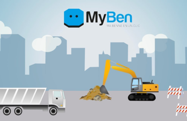 Illustration of the MyBen company, dumpster rental management platform