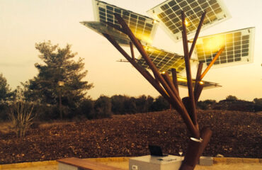 Photo de l'entreprise e-tree qui propose un arbre solaire connecté