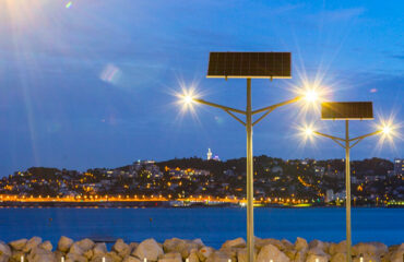 Photo of the Lumi'in company, which designs connected solar streetlights